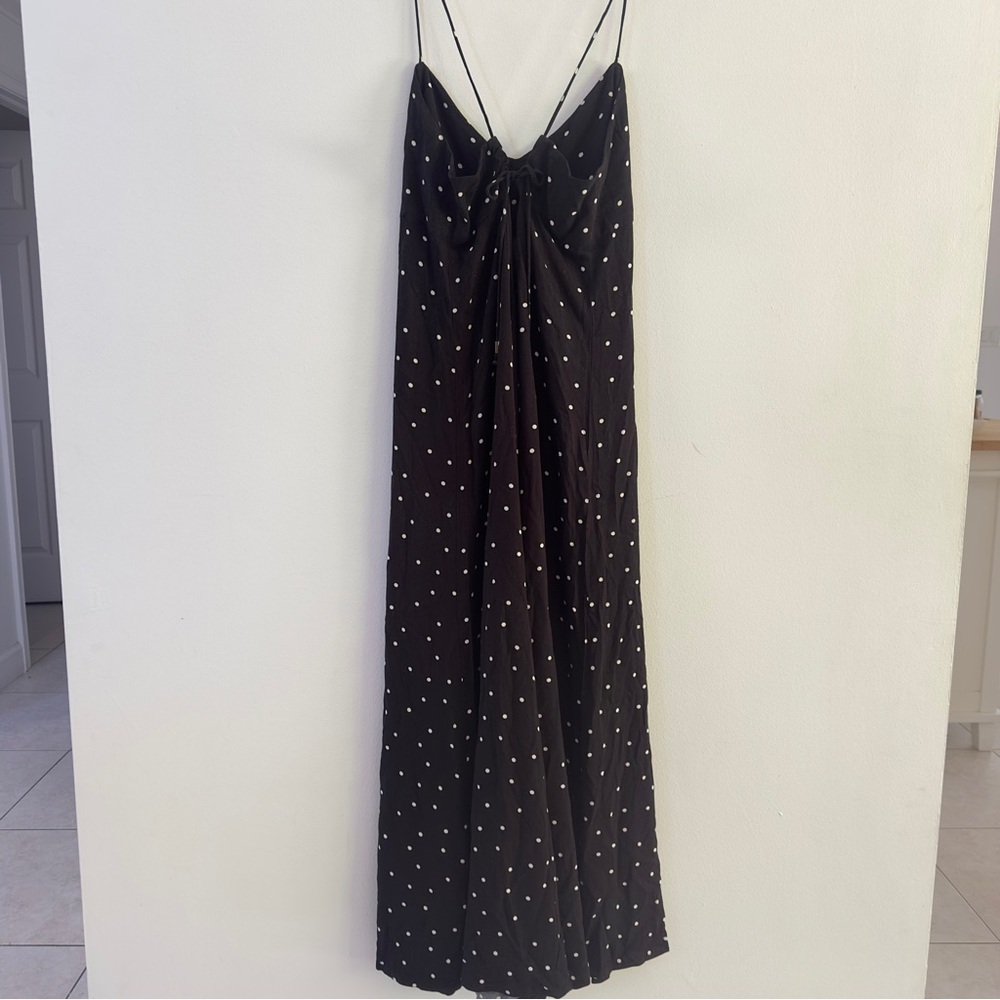 Free People Polka Dot Wide Leg Jumpsuit Sz L - Picture 6 of 8